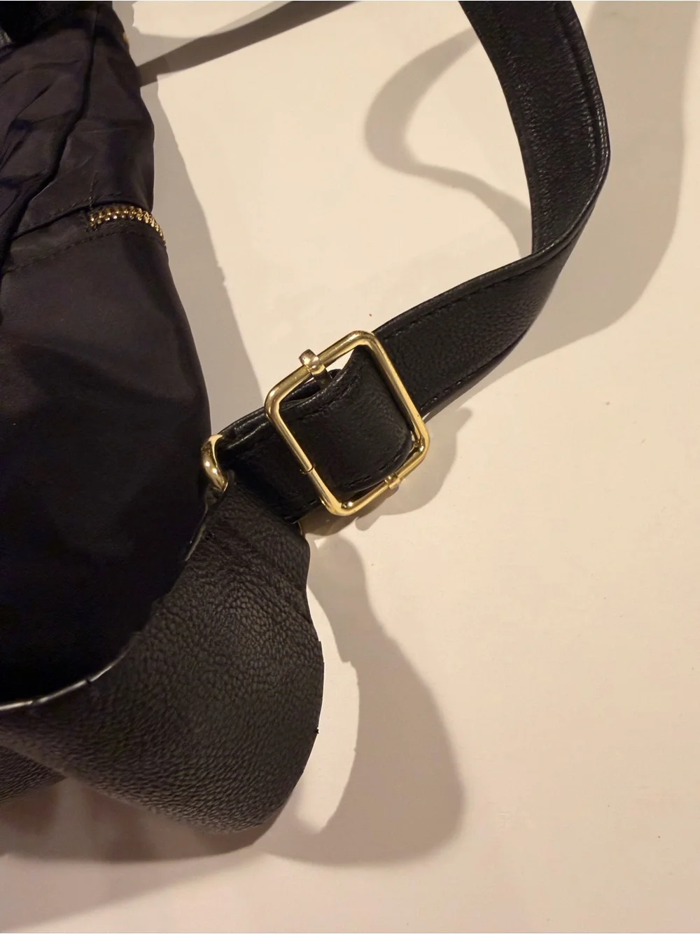 Steve Madden Bspencer Black Nylon Flap Backpack - Gold Hardware